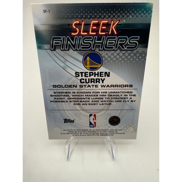 2025 Topps Chrome Stephen Curry Golden State Warriors Sleek Finisher Card - Picture 2 of 2